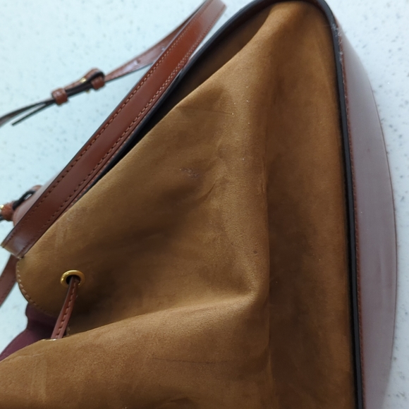 Stella McCartney Medium Eco Alter Faux Leather & Faux Suede Bucket Bag in Cognac - Picture 6 of 7